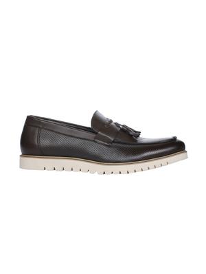 brown leather tassel slipons - 16007882 - Standard Image - 2