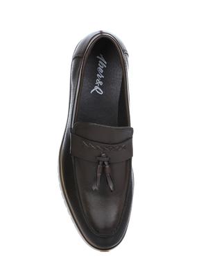 brown leather tassel slipons - 16007882 - Standard Image - 4
