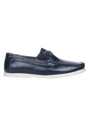 navy leatherette lace up boatshoes - 16007892 - Standard Image - 2