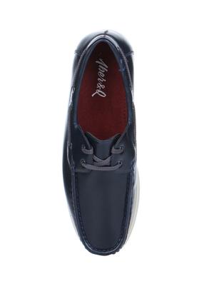 navy leatherette lace up boatshoes - 16007892 - Standard Image - 4