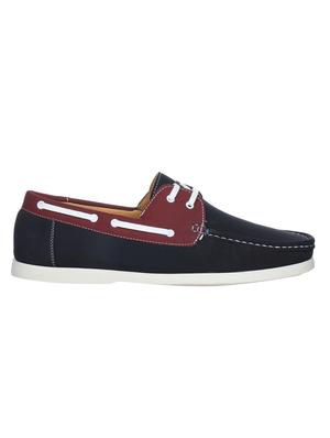navy leatherette lace up boatshoes - 16007893 - Standard Image - 2