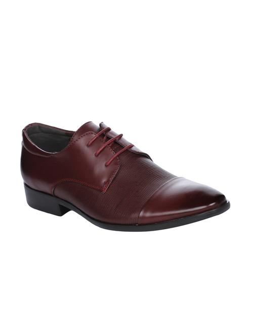 maroon leather lace-up derbys - 16007897 - Very Small Image - 1