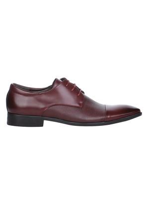 maroon leather lace-up derbys - 16007897 - Standard Image - 2