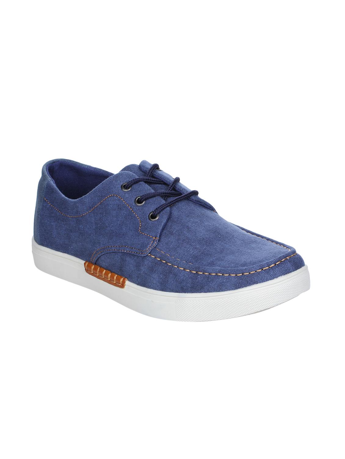 navy canvas lace up sneakers - 16007904 - Zoom Image - 1