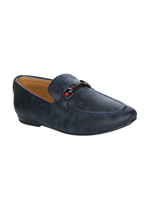 navy leather formal slip ons - 16007928 - Standard Image - 1