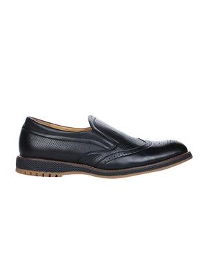 black leather formal slip ons - 16007929 - Standard Image - 2