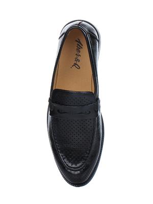 black leatherette formal slip ons - 16007933 - Standard Image - 4