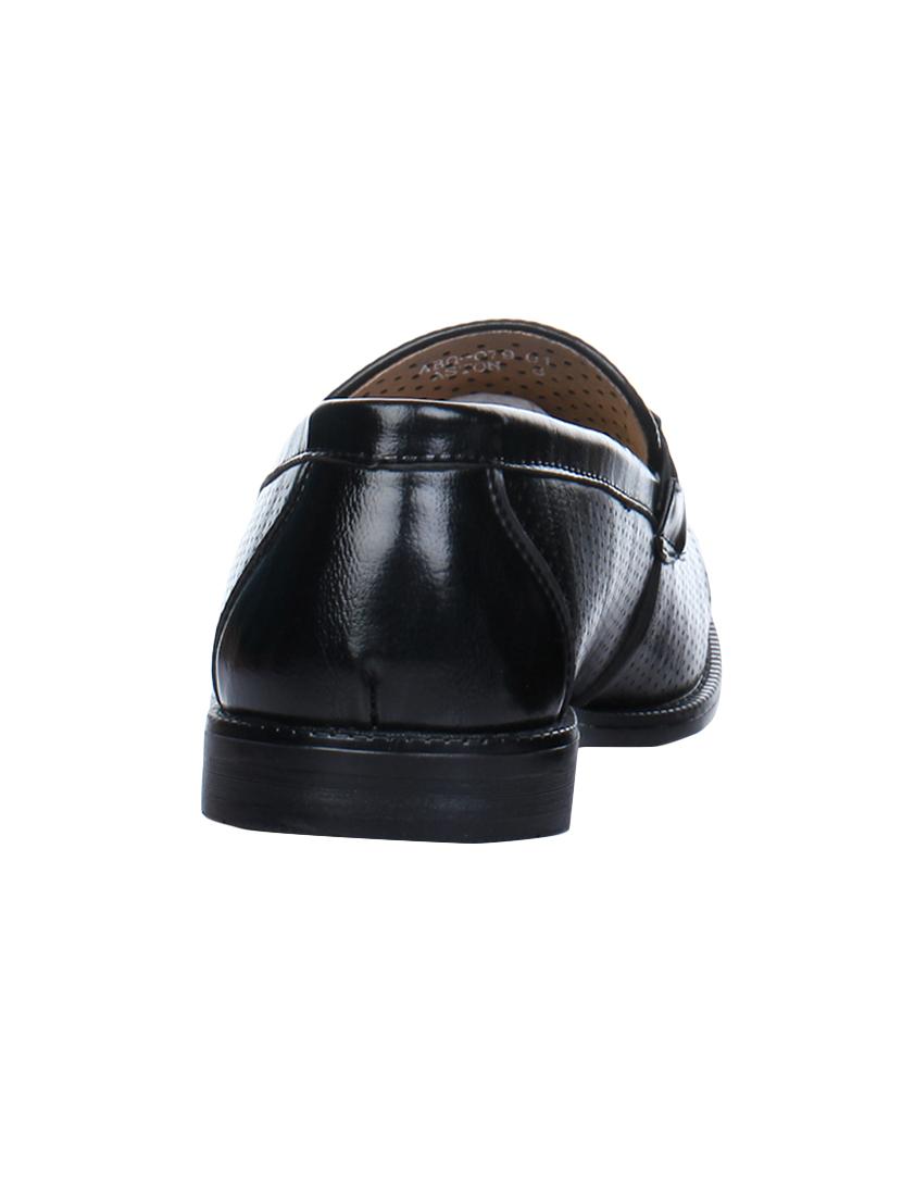 black leatherette formal slip ons - 16007933 - Zoom Image - 3
