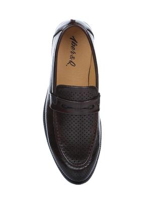 brown leather formal slip ons - 16007934 - Standard Image - 4