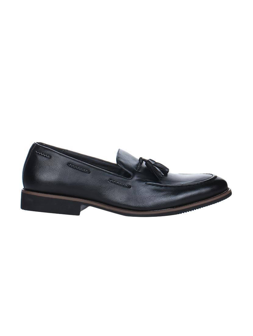 black leather tassel slip ons - 16007937 - Zoom Image - 2