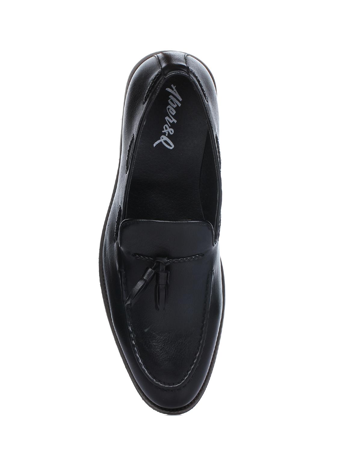 black leather tassel slip ons - 16007937 - Zoom Image - 4