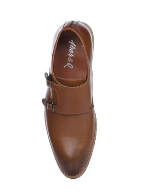 brown leather slip on monk straps - 16007942 - Standard Image - 4