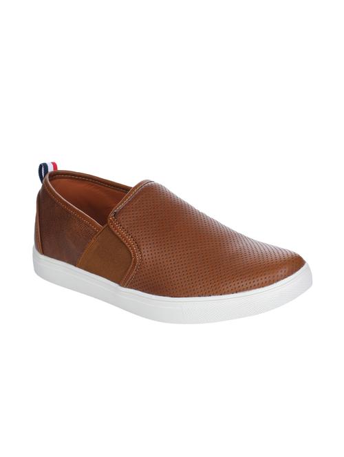 tan leather casual slip ons - 16007943 - Standard Image - 1