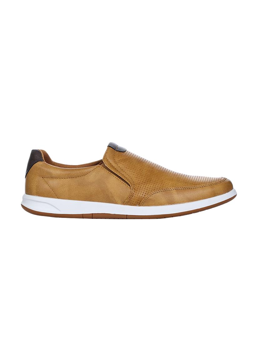 tan leather casual slip ons - 16007947 - Zoom Image - 2