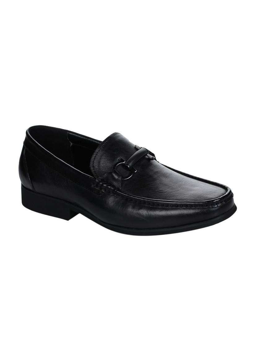 black leather formal slip ons - 16007955 - Zoom Image - 1