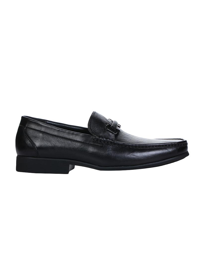 black leather formal slip ons - 16007955 - Zoom Image - 2