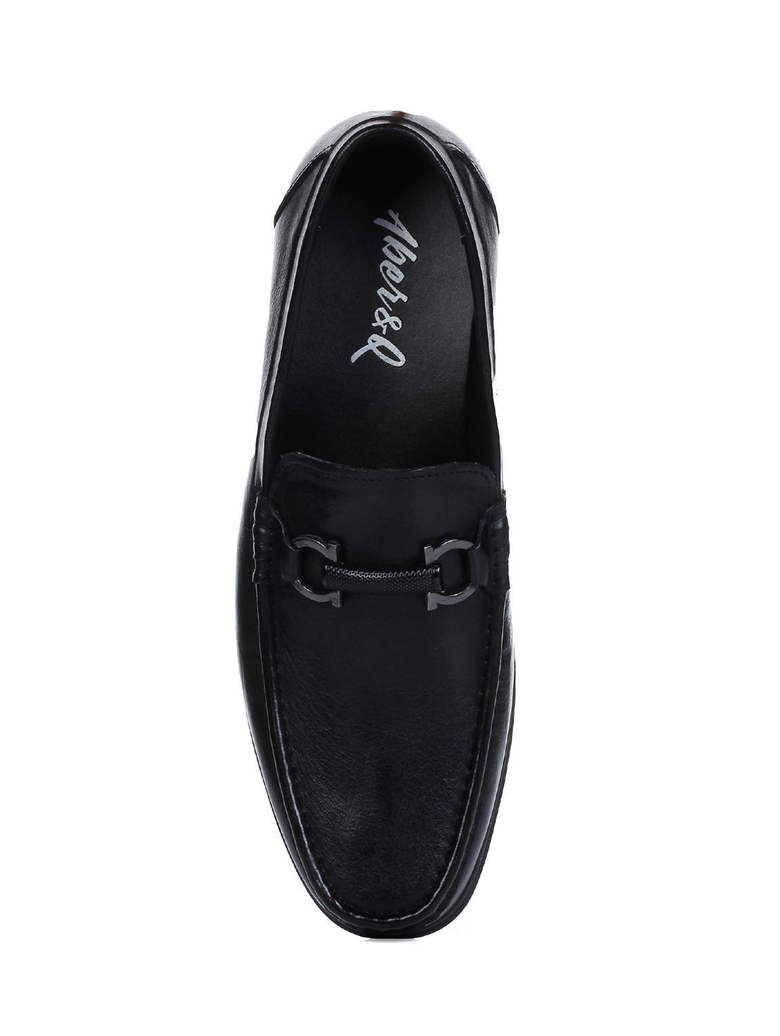black leather formal slip ons - 16007955 - Zoom Image - 4