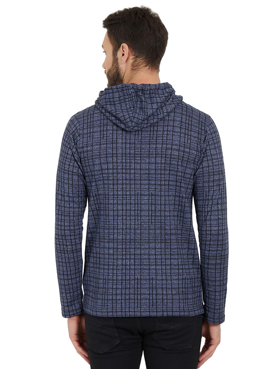 blue checkered hooded t-shirt - 16008032 - Zoom Image - 3