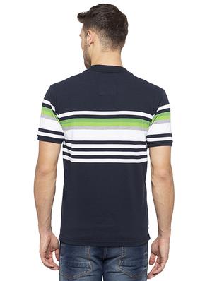 navy blue striped polo tshirt - 16008062 - Standard Image - 3