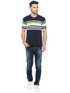 navy blue striped polo tshirt - 16008062 - Standard Image - 4