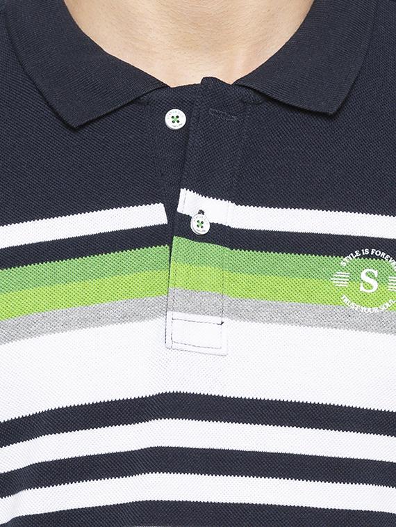 navy blue striped polo tshirt - 16008062 - Zoom Image - 5