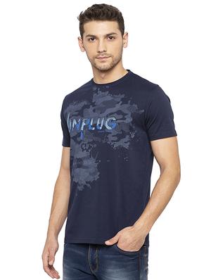 navy blue printed tshirt - 16008090 - Standard Image - 2