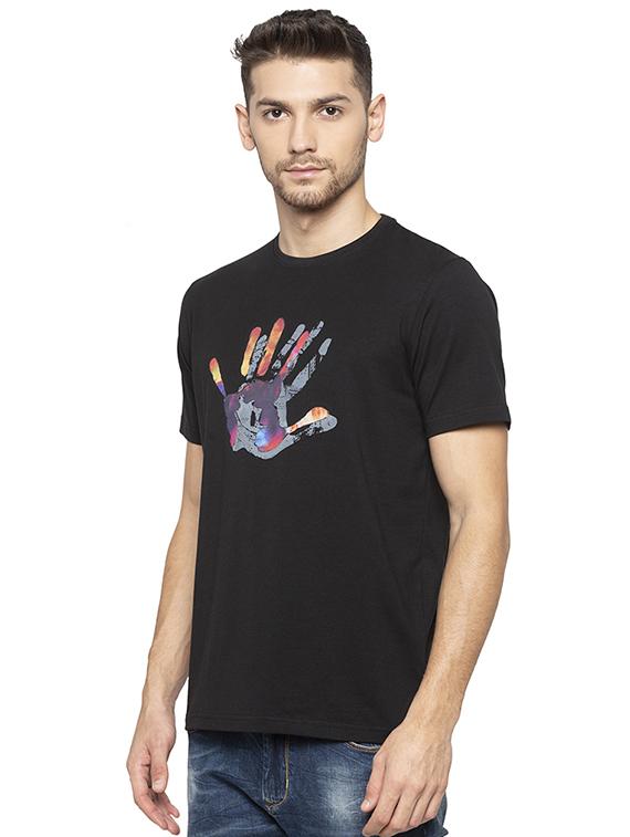black chest print tshirt - 16008091 - Zoom Image - 2