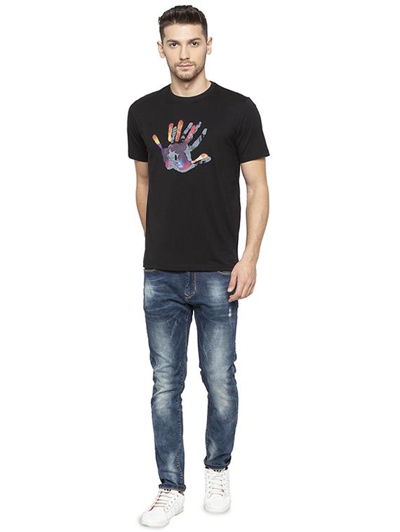 black chest print tshirt - 16008091 - Zoom Image - 4