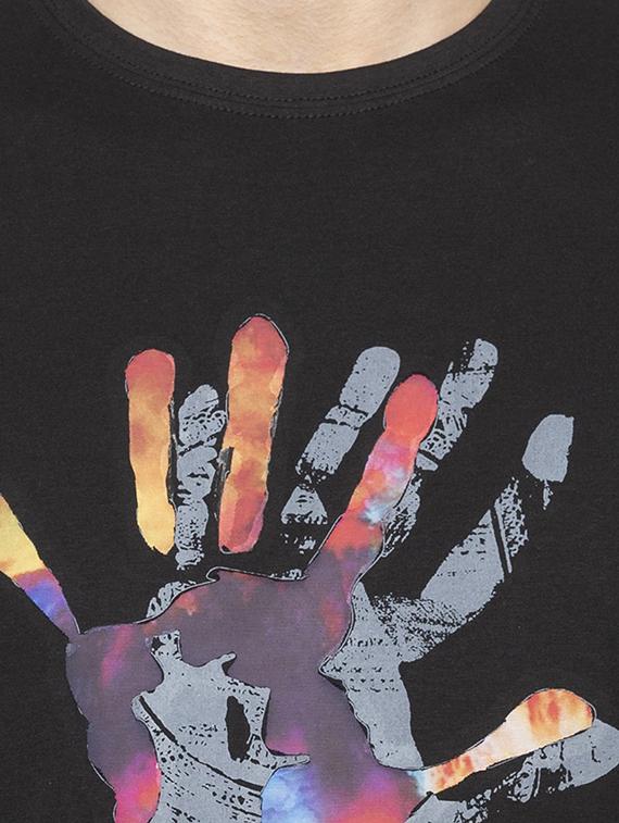 black chest print tshirt - 16008091 - Zoom Image - 5