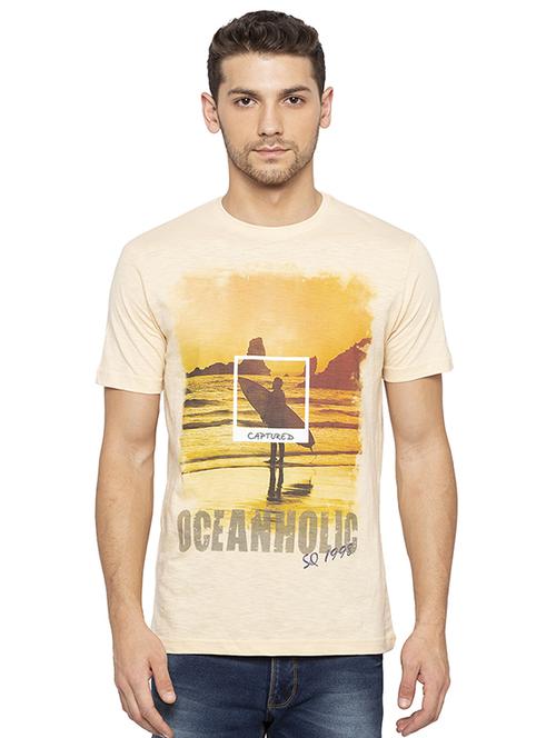 beige printed t-shirt - 16008105 - Standard Image - 1