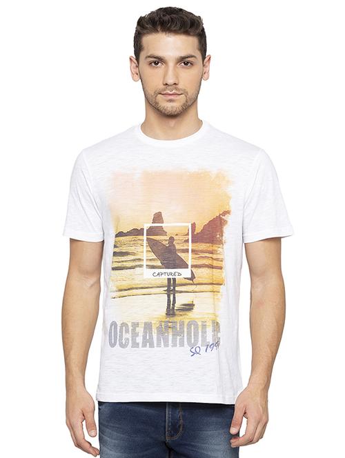 white printed t-shirt - 16008106 - Standard Image - 1