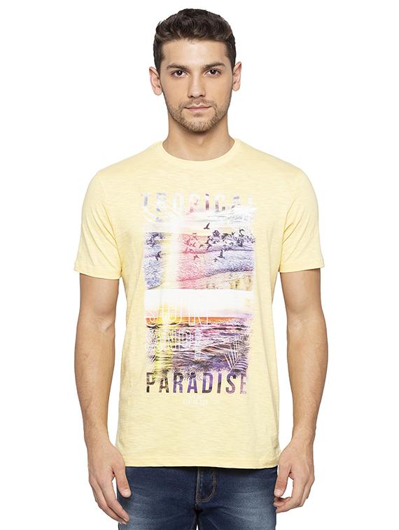 yellow printed t-shirt - 16008107 - Zoom Image - 1