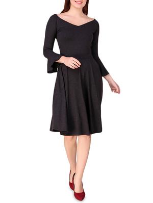 boat neck bell sleeved flared dress - 16008134 - Standard Image - 4