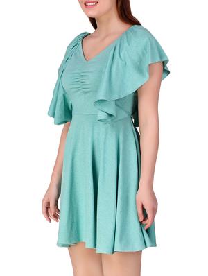 lace up back flared dress - 16008138 - Standard Image - 2