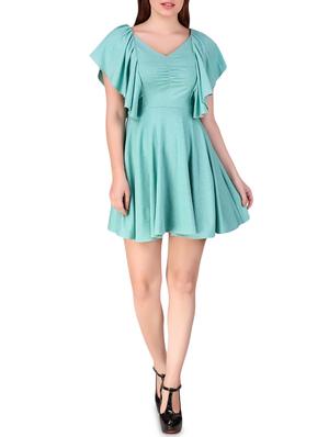lace up back flared dress - 16008138 - Standard Image - 4