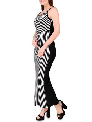 lace up back striped maxi dress - 16008143 - Standard Image - 2
