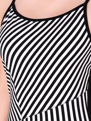 lace up back striped maxi dress - 16008143 - Standard Image - 4