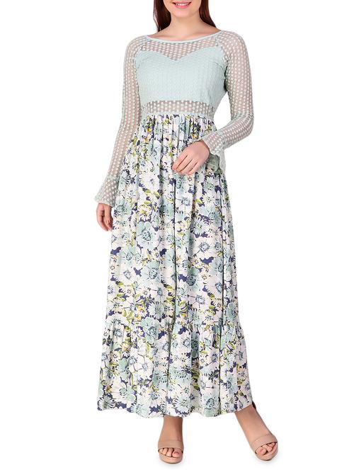 floral laced maxi dress - 16008148 - Standard Image - 1