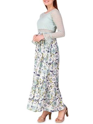 floral laced maxi dress - 16008148 - Standard Image - 2
