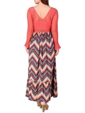 chevron laced maxi dress - 16008149 - Standard Image - 3