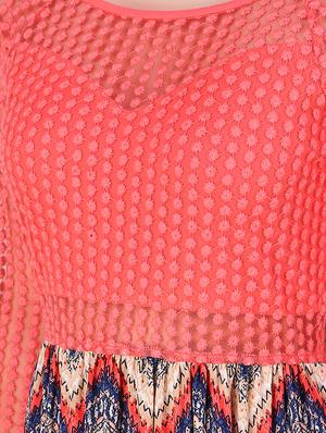 chevron laced maxi dress - 16008149 - Standard Image - 4