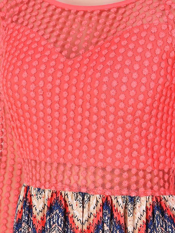 chevron laced maxi dress - 16008149 - Zoom Image - 4