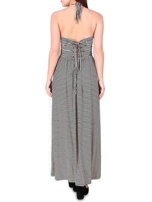 lace insert tie back maxi dress - 16008153 - Standard Image - 3