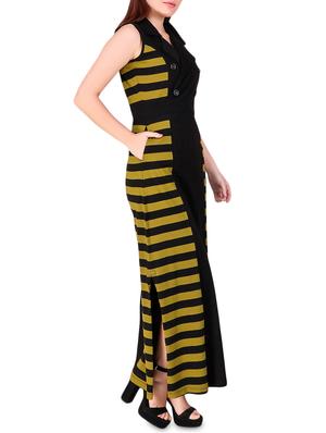button detail striped maxi dress - 16008158 - Standard Image - 2