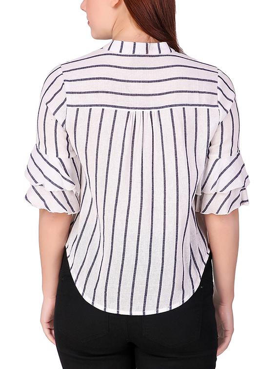 bell sleeved striped shirt - 16008166 - Zoom Image - 3