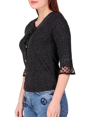 lace up embroidered top - 16008169 - Standard Image - 2