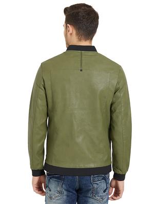 green leatherette biker jacket - 16008195 - Standard Image - 3