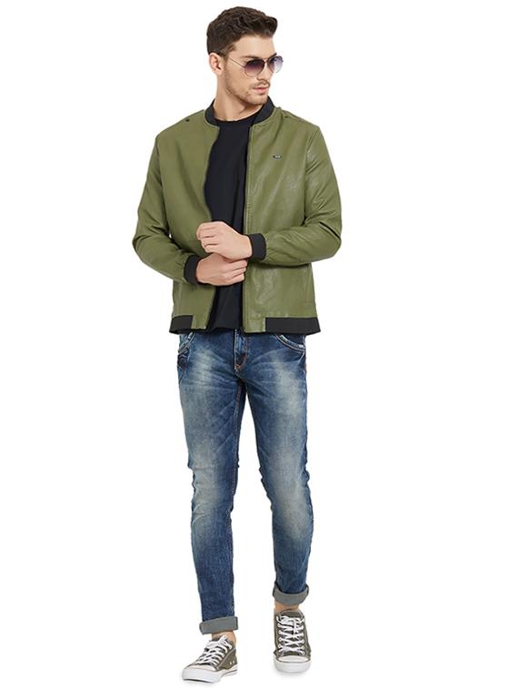 green leatherette biker jacket - 16008195 - Zoom Image - 4