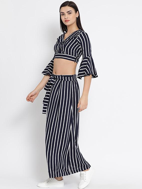 striped crop top and skirt set - 16008332 - Zoom Image - 2