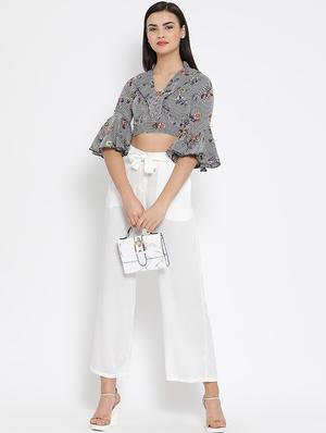 floral striped crop top - 16008336 - Standard Image - 4